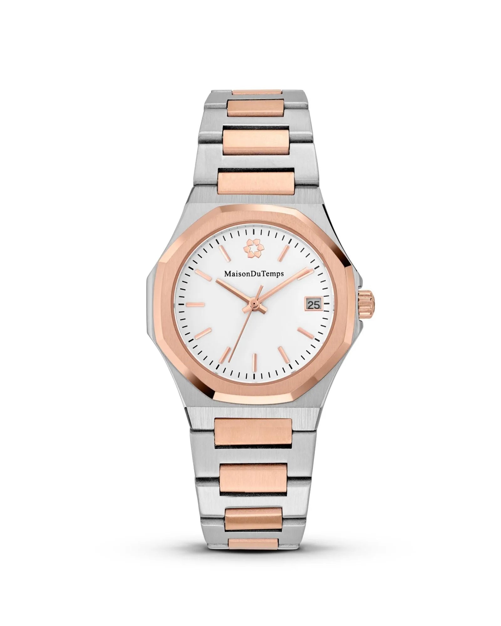 Montre MTGamma Femme Blanc Acier Doré Rose MaisonDuTemps