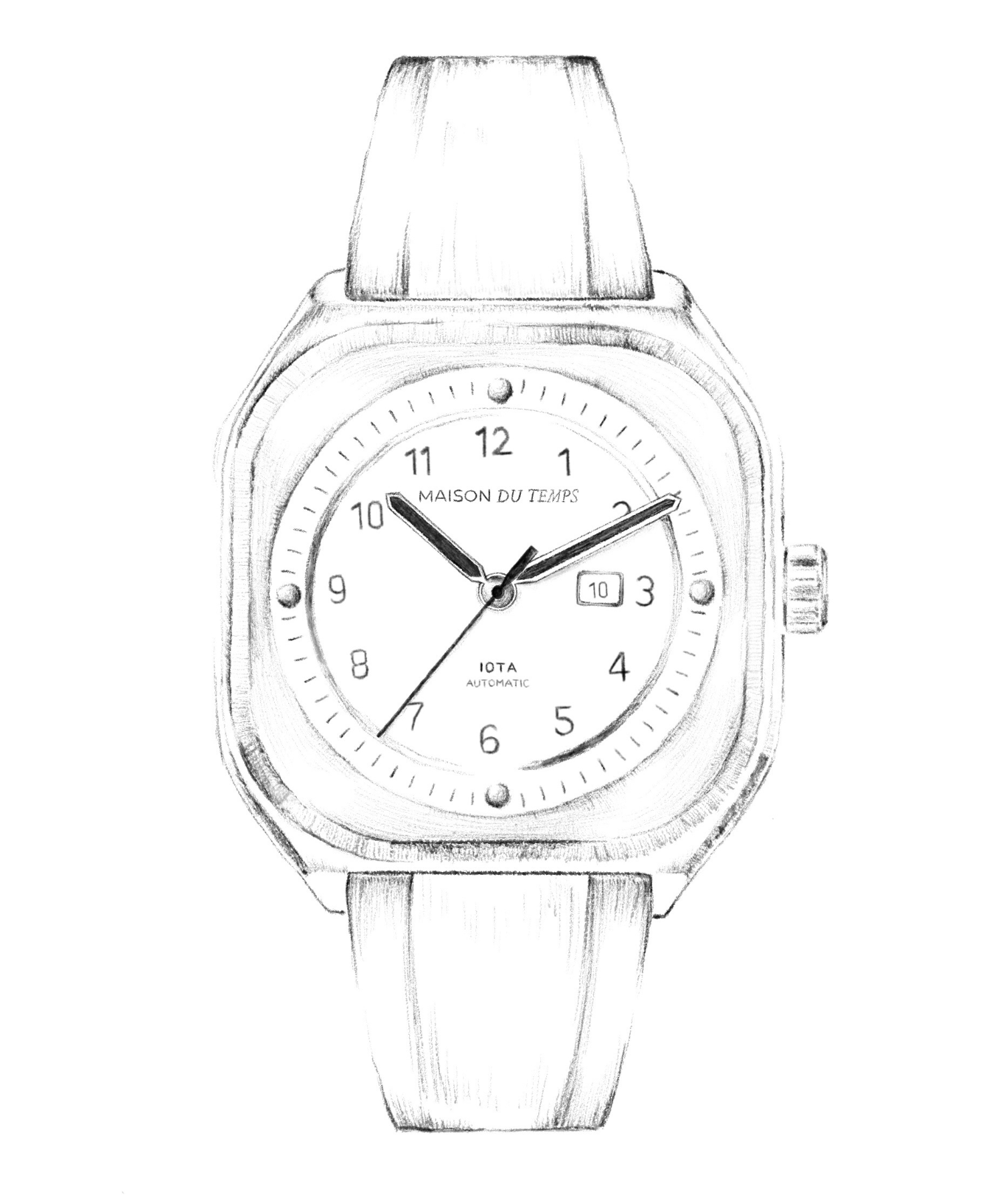 Montre carrée pour homme automatique