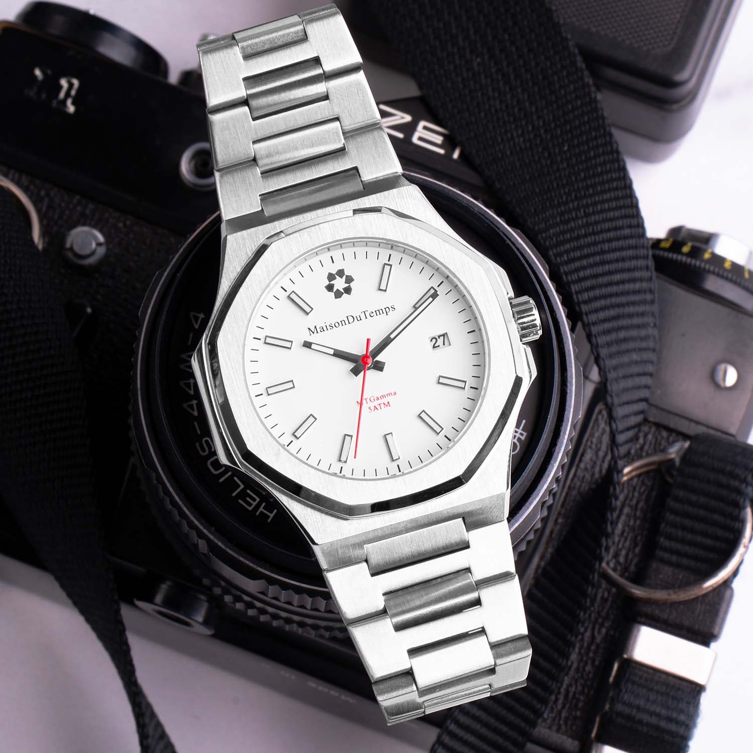 Montre Homme MTGamma Cadran Blanc Quartz Shooting