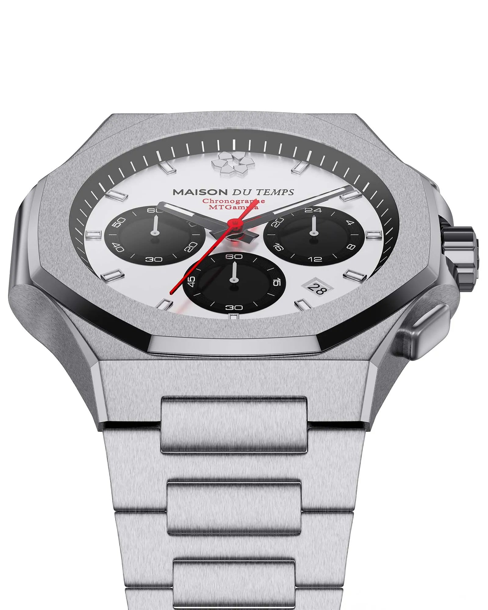 MTGamma Chronograph White with White Silicone Strap