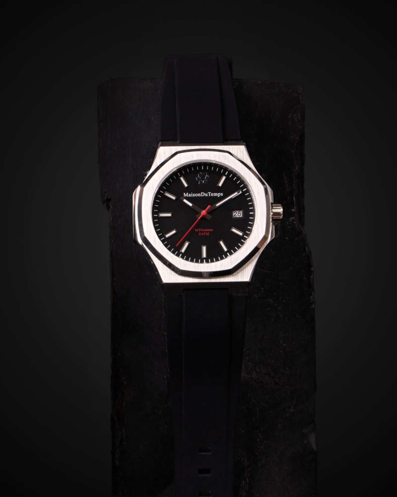 Montre Homme Quartz MTGamma cadran noir bracelet noir