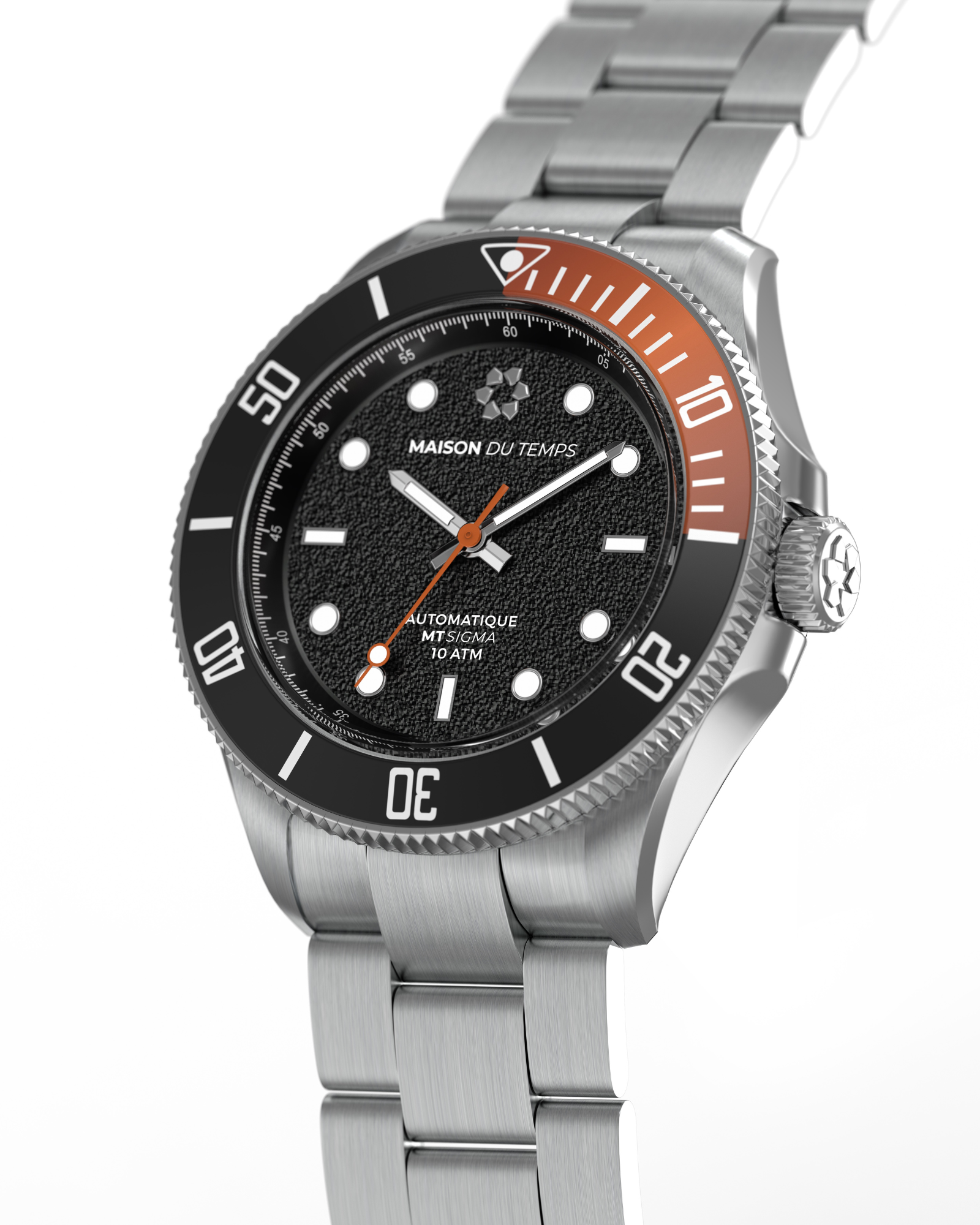 MTSigma Black/Orange Steel Bezel