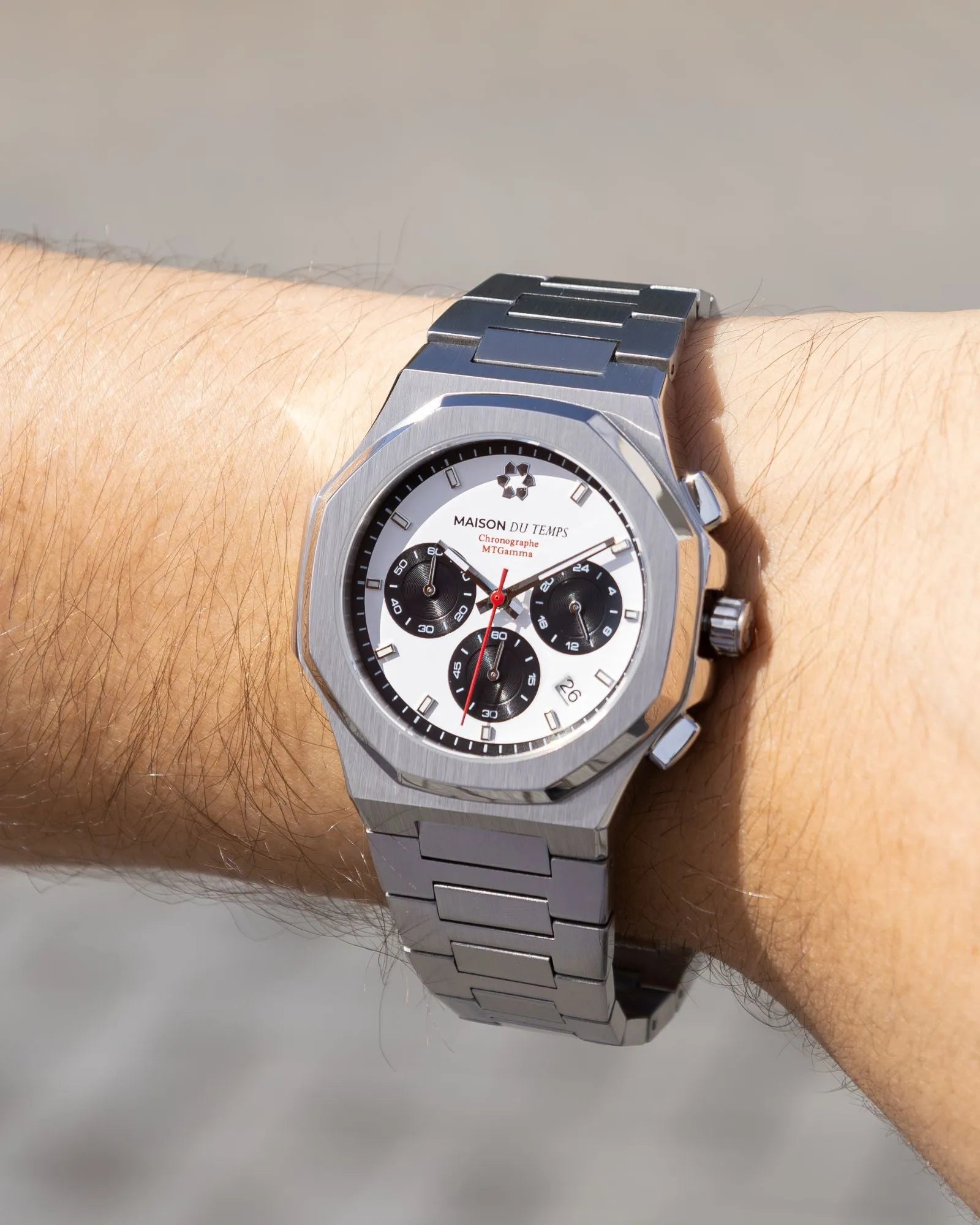 Montre MTGamma chronographe Blanc 42mm Quartz Miyota - MaisonDuTemps