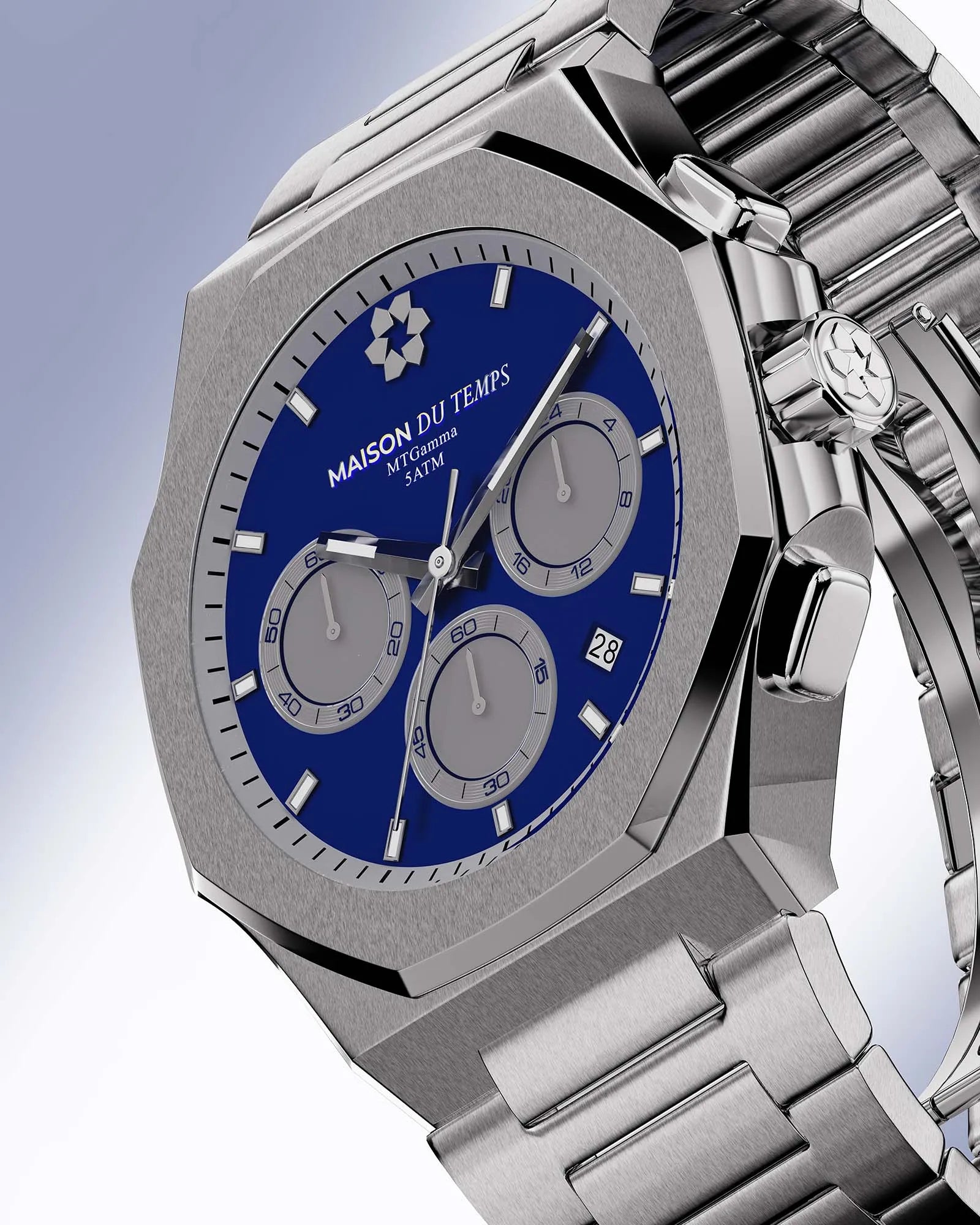 Montre chronographe bleu Miyota