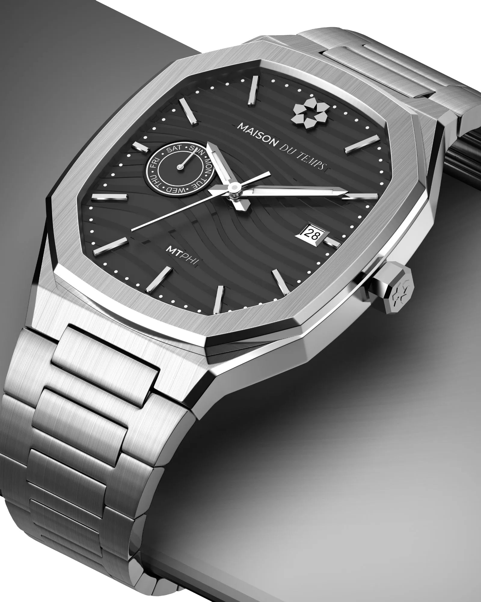 MTPhi Day-Date Noir Acier