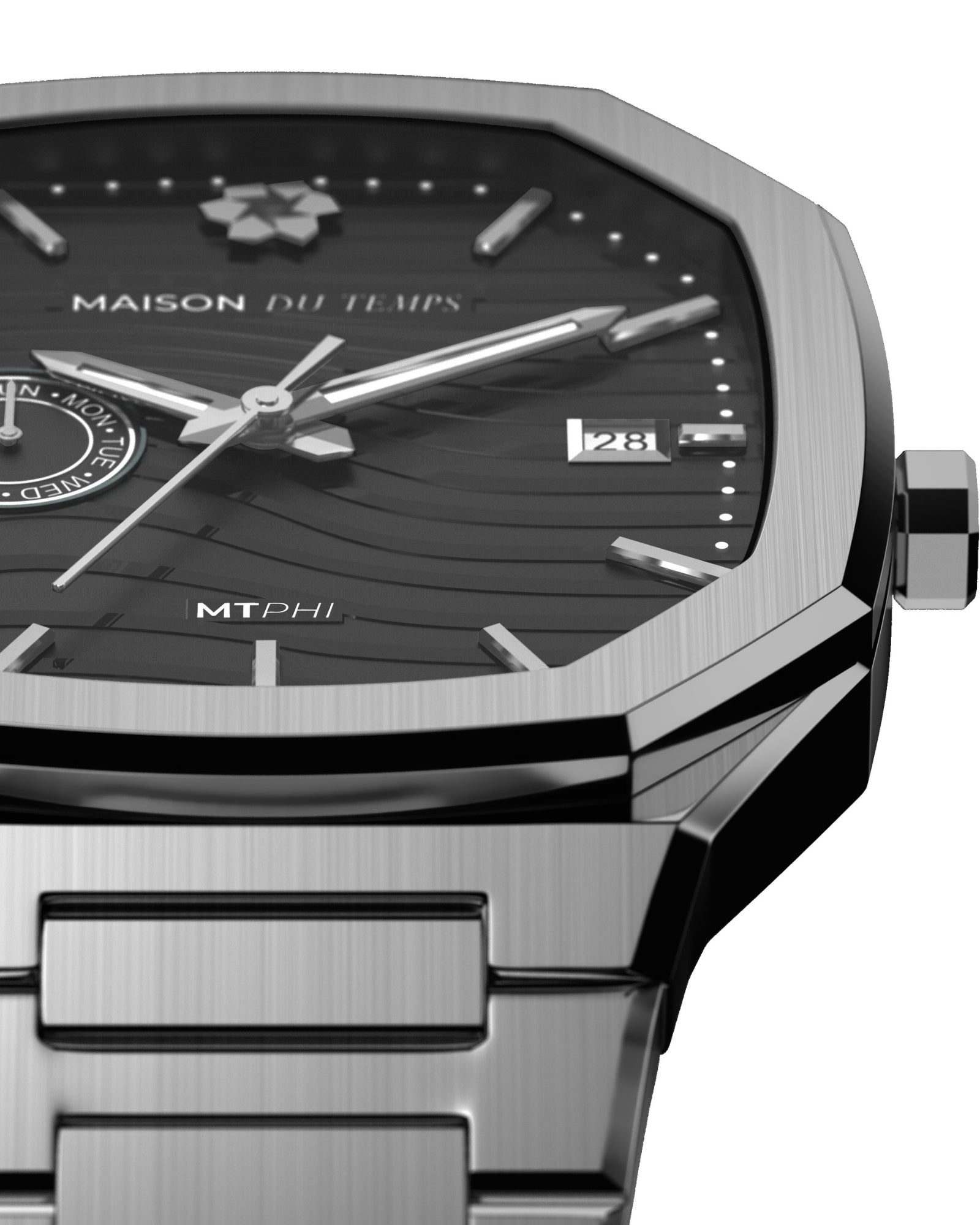 MTPhi Day-Date Noir Acier