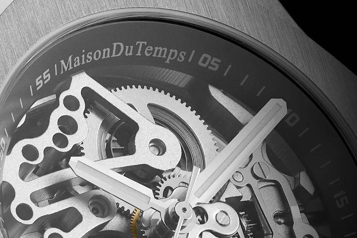 Men's skeleton watch, combining Seagull and steel