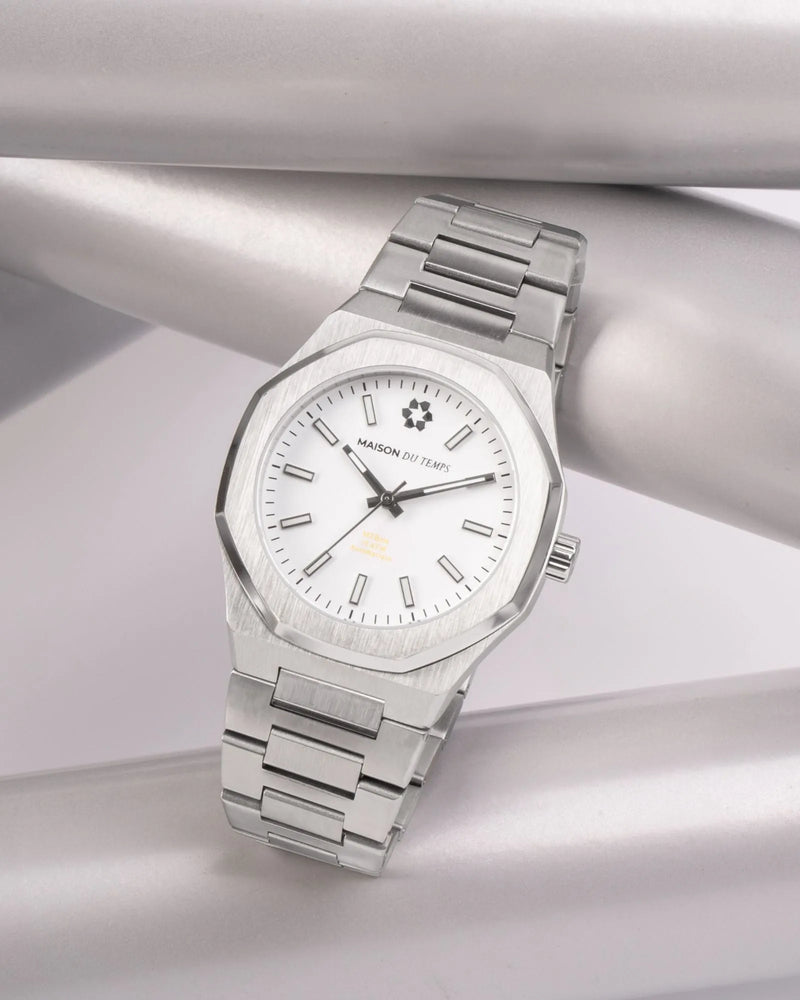 Montre automatique cadran blanc 42mm 