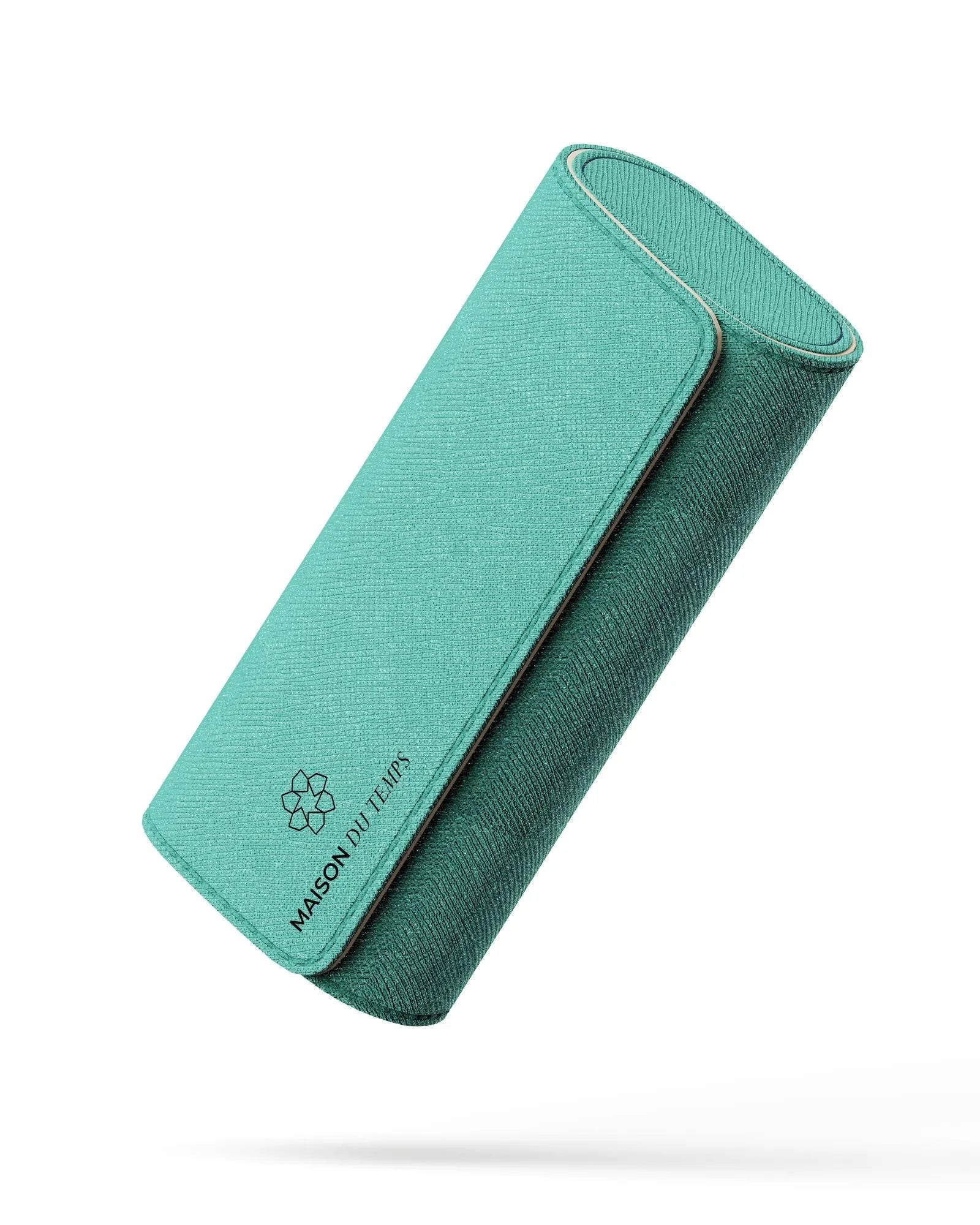 WatchRoll pour 3 montres en cuir turquoise et feutrine