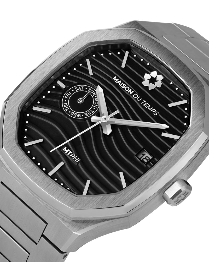 MTPhi Day-Date Noir Acier