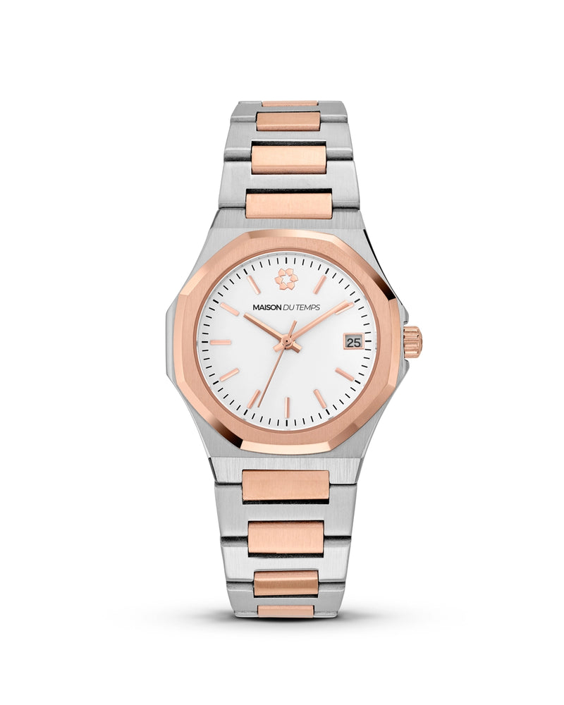 MTGamma Femme Blanc Acier Doré Rose