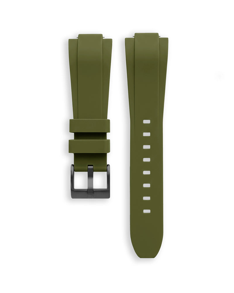Khakifarbenes Armband 14 mm – Stahlschnalle