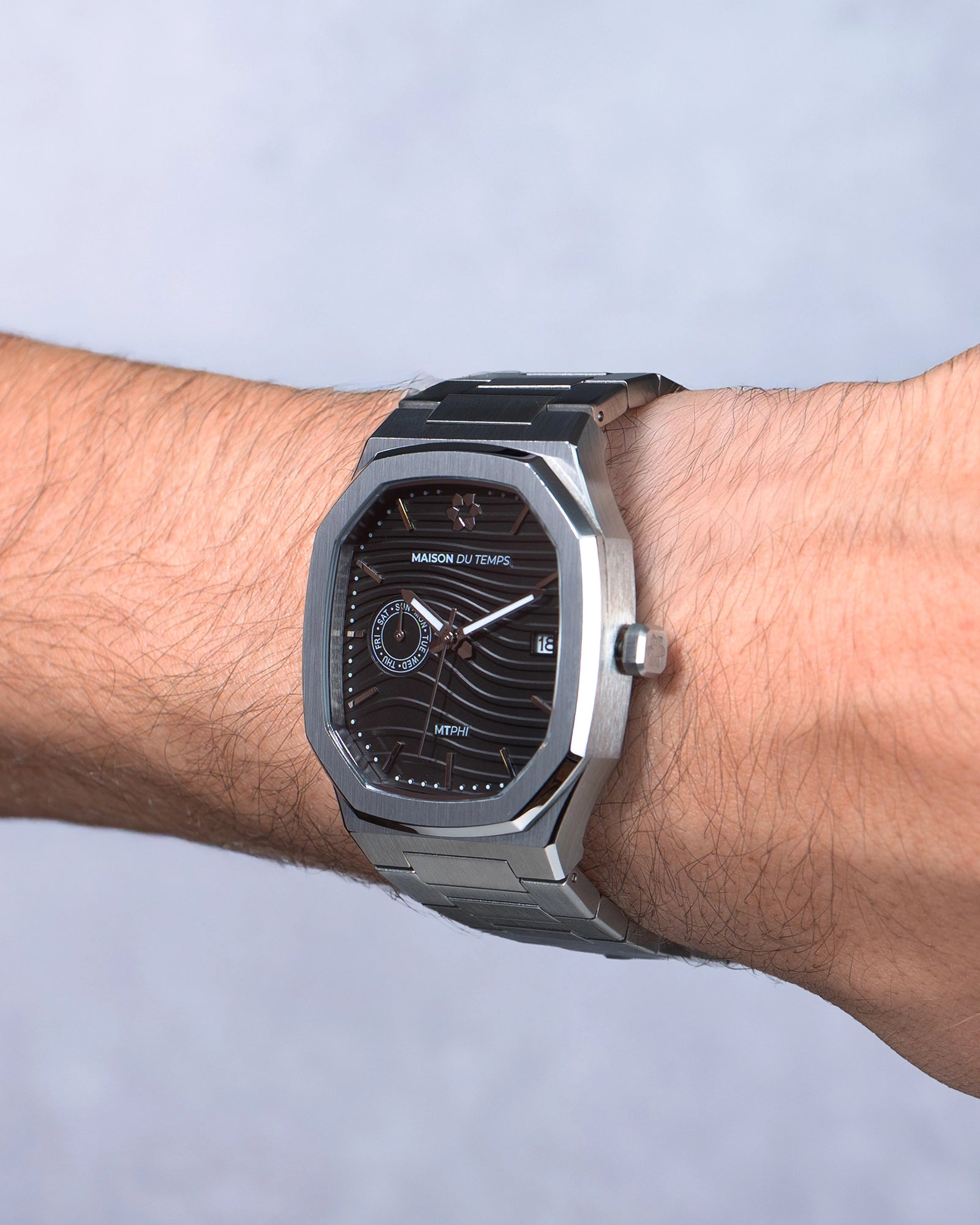 MTPhi Day-Date Noir Acier