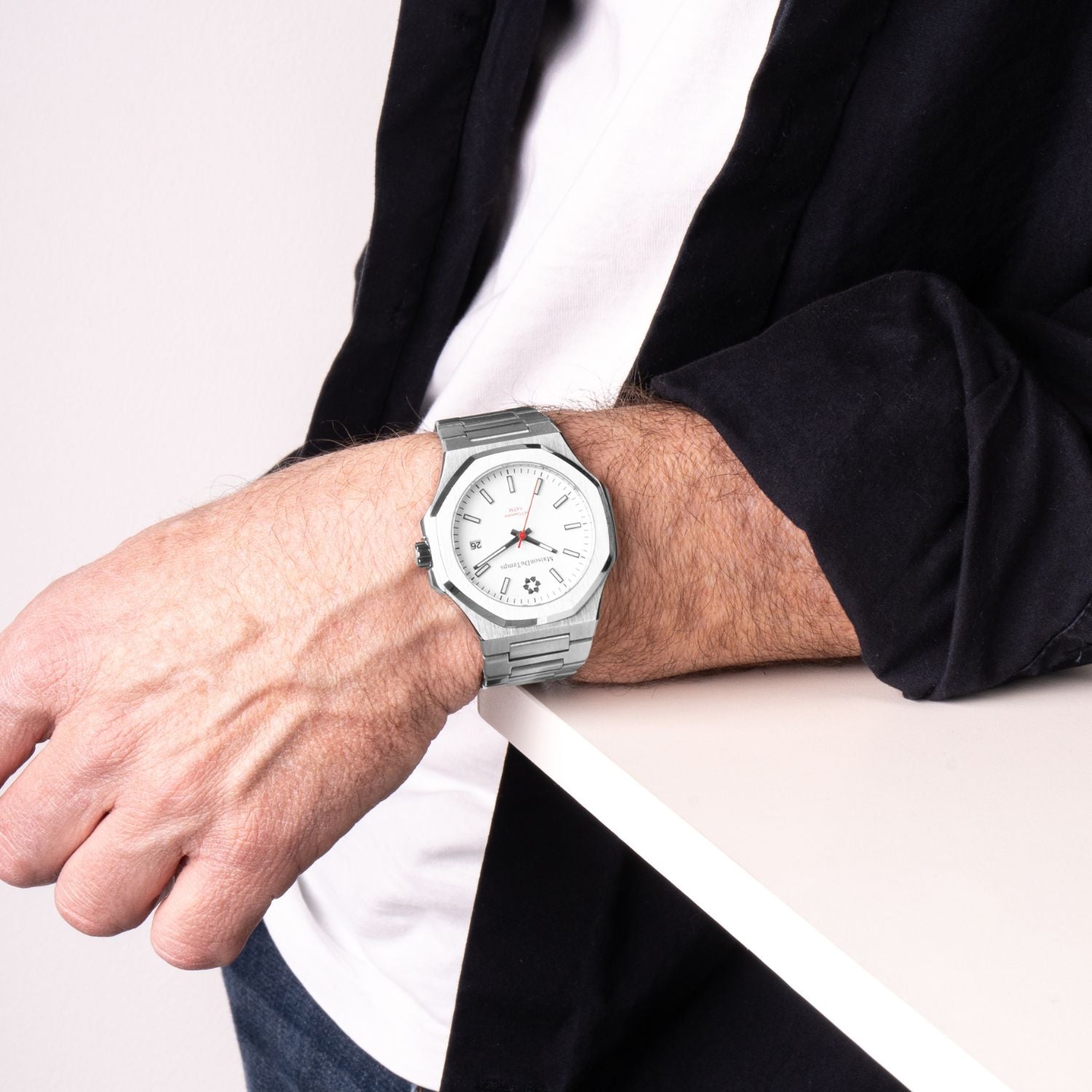 montre homme MTGamma cadran blanc 