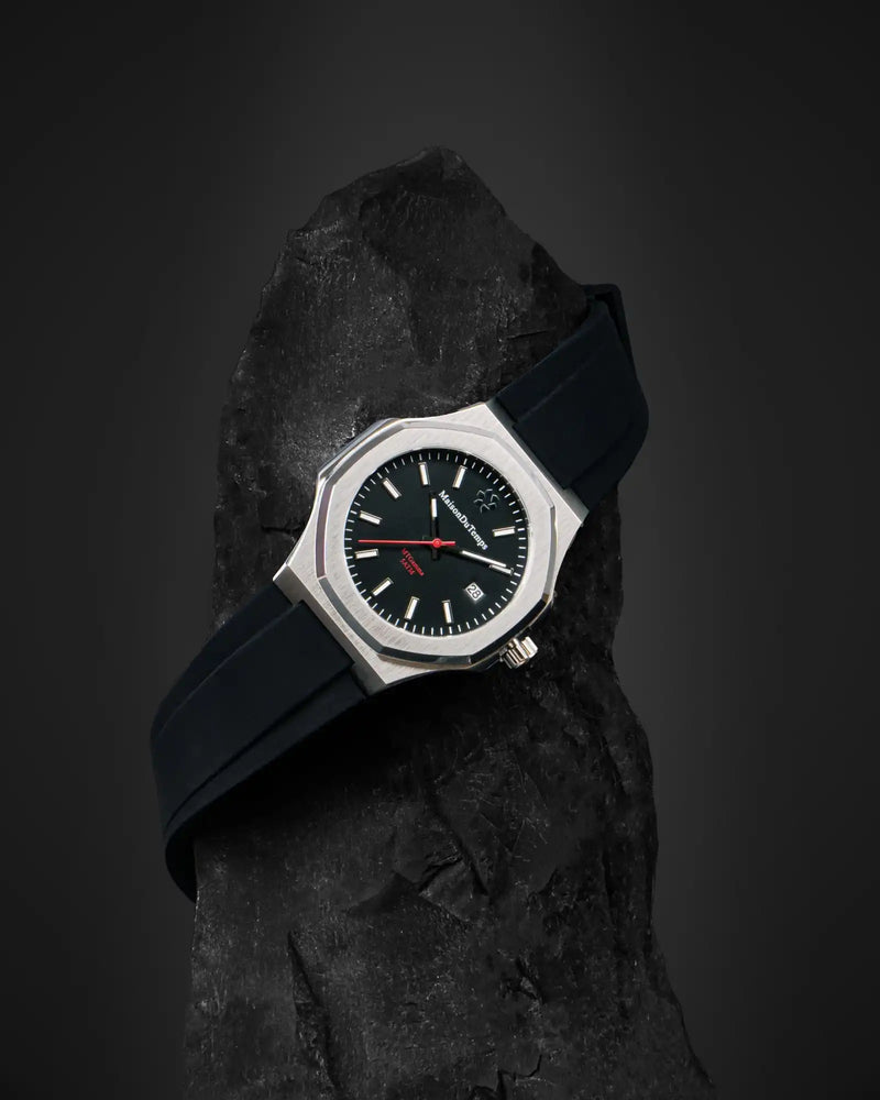 Montre Homme Quartz MTGamma cadran noir bracelet noir