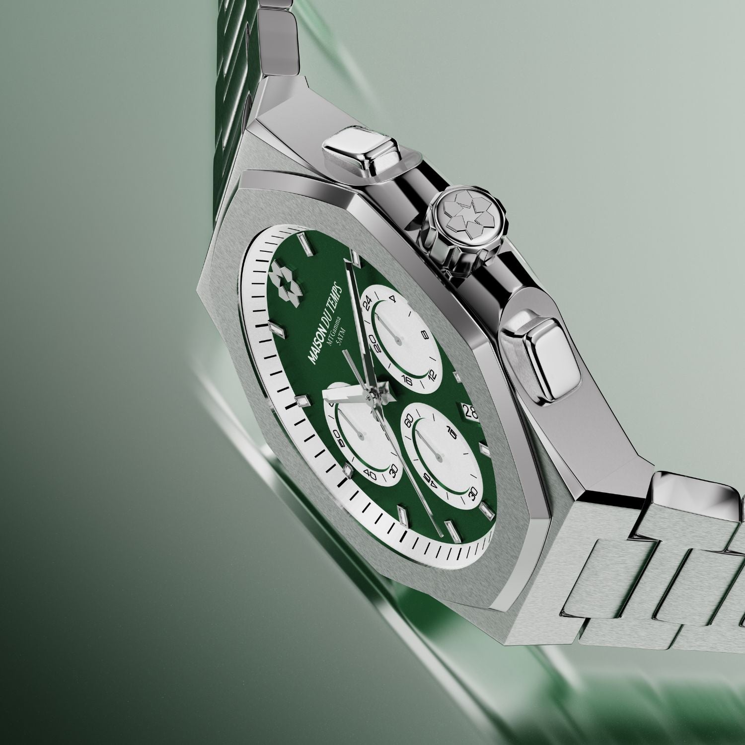 Montre chronographe homme cadran vert seiko