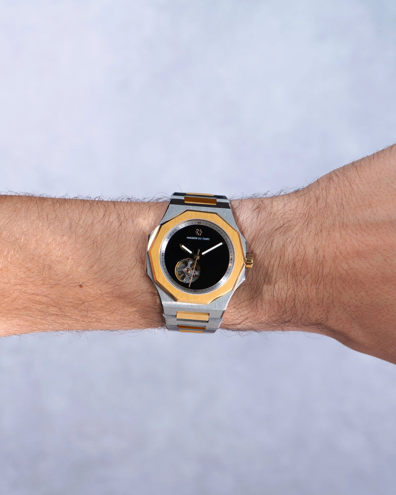 MTZeta Coeur Ouvert Noir Doré Jaune Acier