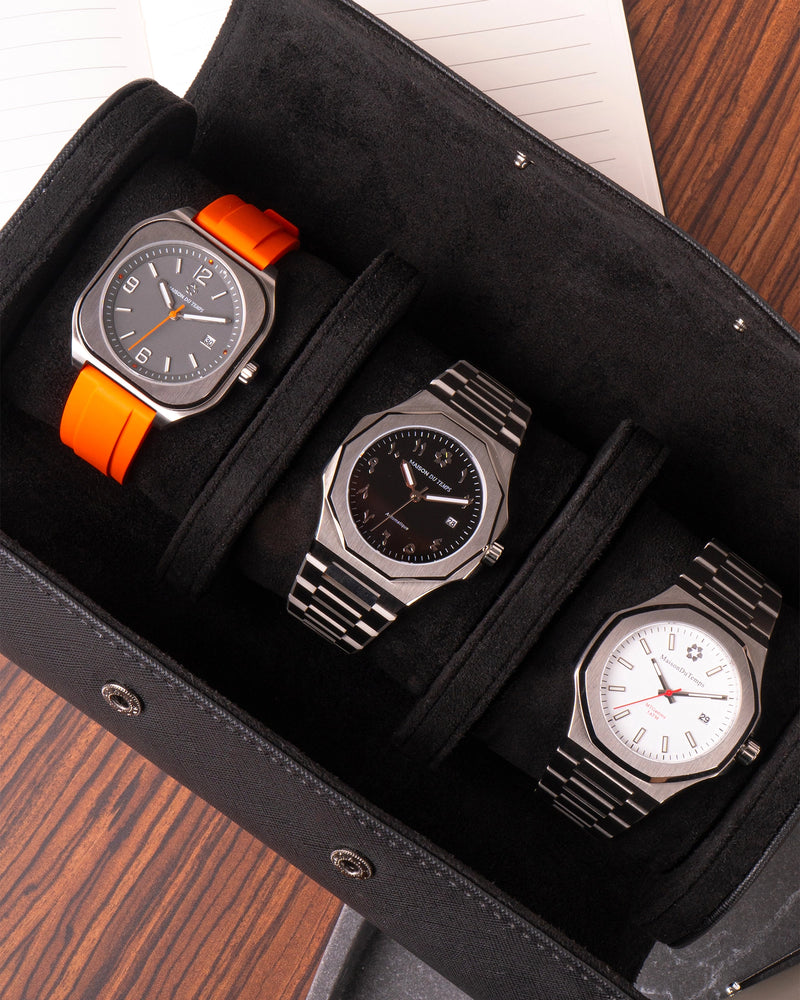 Étui Montre Noir - 3 Montres